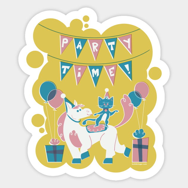 Kitty Pony Party Time Sticker by stickerjock